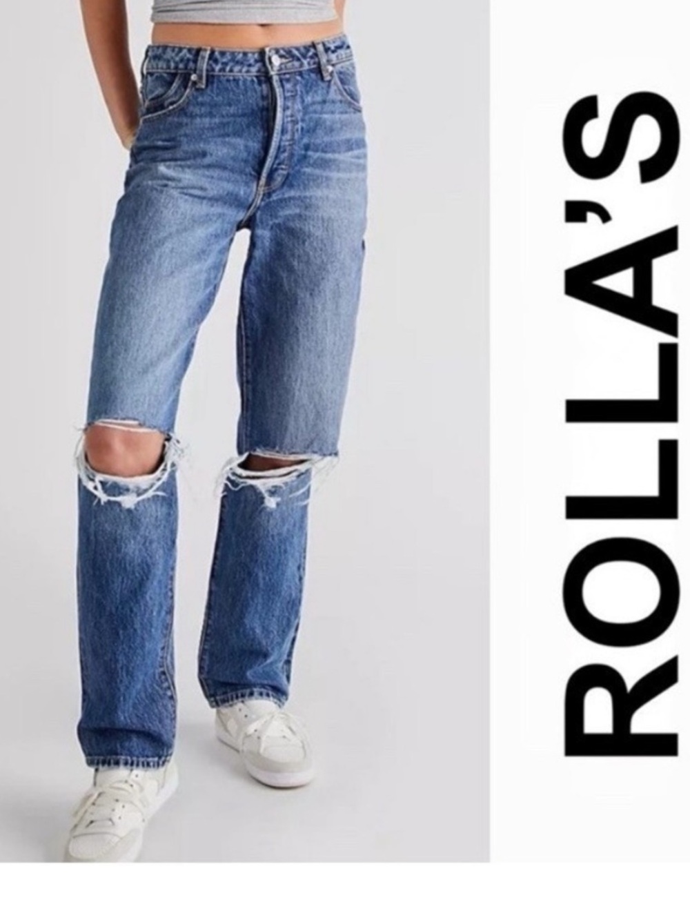ROLLA'S Classic Straight High Rise Organic Worn Celine Jeans
